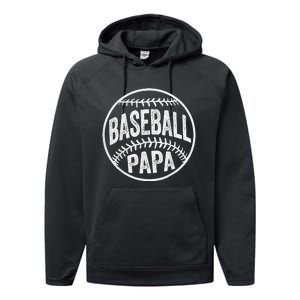 Baseball Papa Coach Father's Day Performance Fleece Hoodie