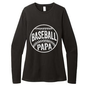 Baseball Papa Coach Father's Day Womens CVC Long Sleeve Shirt