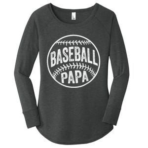 Baseball Papa Coach Father's Day Women's Perfect Tri Tunic Long Sleeve Shirt