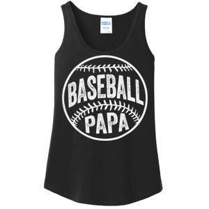 Baseball Papa Coach Father's Day Ladies Essential Tank