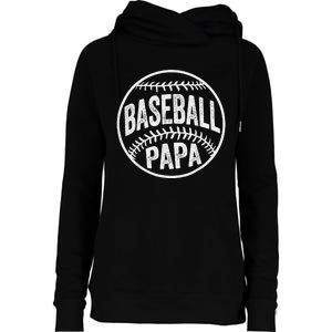 Baseball Papa Coach Father's Day Womens Funnel Neck Pullover Hood