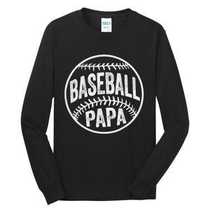 Baseball Papa Coach Father's Day Tall Long Sleeve T-Shirt