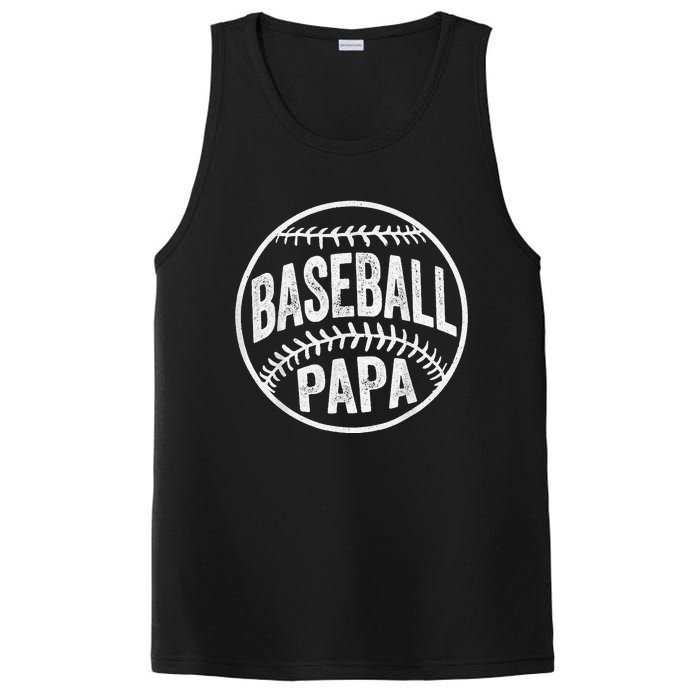 Baseball Papa Coach Father's Day PosiCharge Competitor Tank