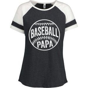 Baseball Papa Coach Father's Day Enza Ladies Jersey Colorblock Tee