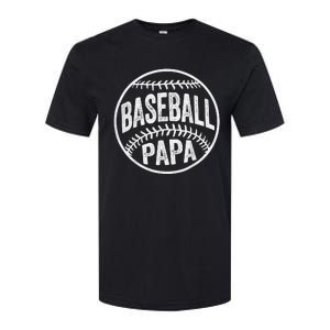 Baseball Papa Coach Father's Day Softstyle CVC T-Shirt