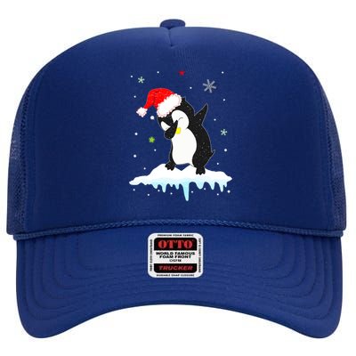 Best Penguin Christmas Matching Family Cool Gift High Crown Mesh Back Trucker Hat