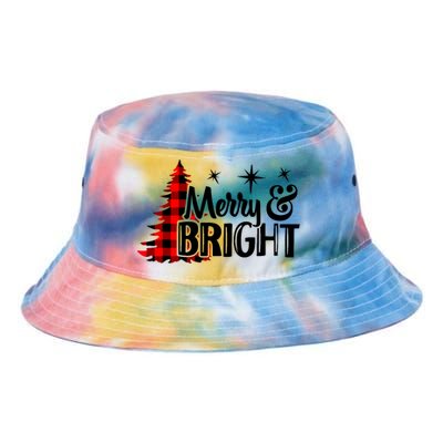 Buffalo Plaid Christmas Tree Merry And Bright Tie Dye Newport Bucket Hat