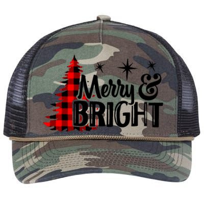 Buffalo Plaid Christmas Tree Merry And Bright Retro Rope Trucker Hat Cap