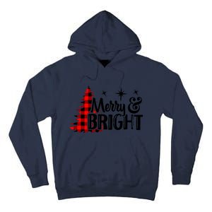 Buffalo Plaid Christmas Tree Merry And Bright Tall Hoodie