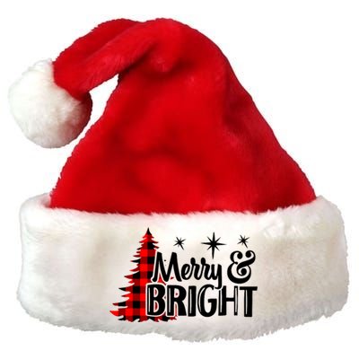 Buffalo Plaid Christmas Tree Merry And Bright Premium Christmas Santa Hat