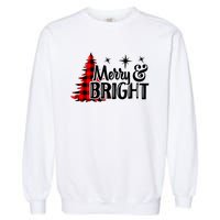 Buffalo Plaid Christmas Tree Merry And Bright Garment-Dyed Sweatshirt