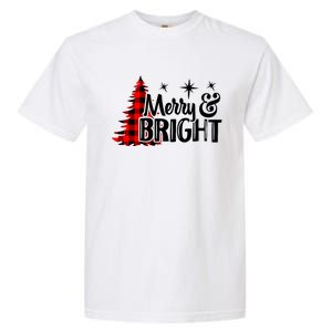 Buffalo Plaid Christmas Tree Merry And Bright Garment-Dyed Heavyweight T-Shirt