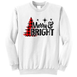 Buffalo Plaid Christmas Tree Merry And Bright Sweatshirt