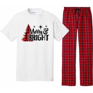 Buffalo Plaid Christmas Tree Merry And Bright Pajama Set