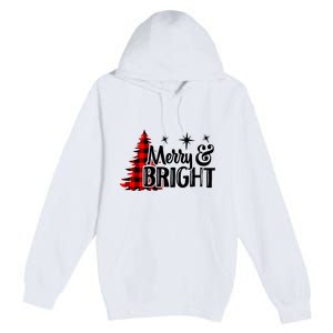 Buffalo Plaid Christmas Tree Merry And Bright Premium Pullover Hoodie