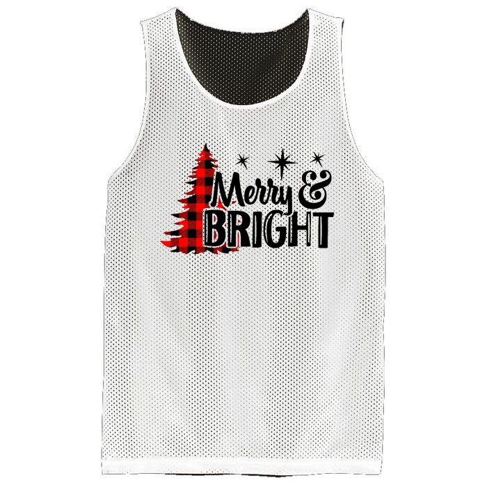 Buffalo Plaid Christmas Tree Merry And Bright Mesh Reversible Basketball Jersey Tank