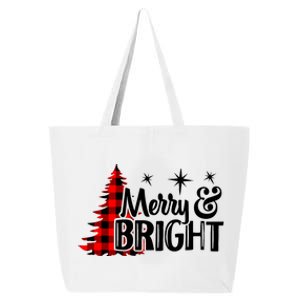 Buffalo Plaid Christmas Tree Merry And Bright 25L Jumbo Tote