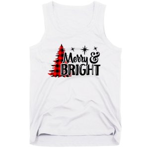 Buffalo Plaid Christmas Tree Merry And Bright Tank Top