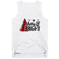 Buffalo Plaid Christmas Tree Merry And Bright Tank Top