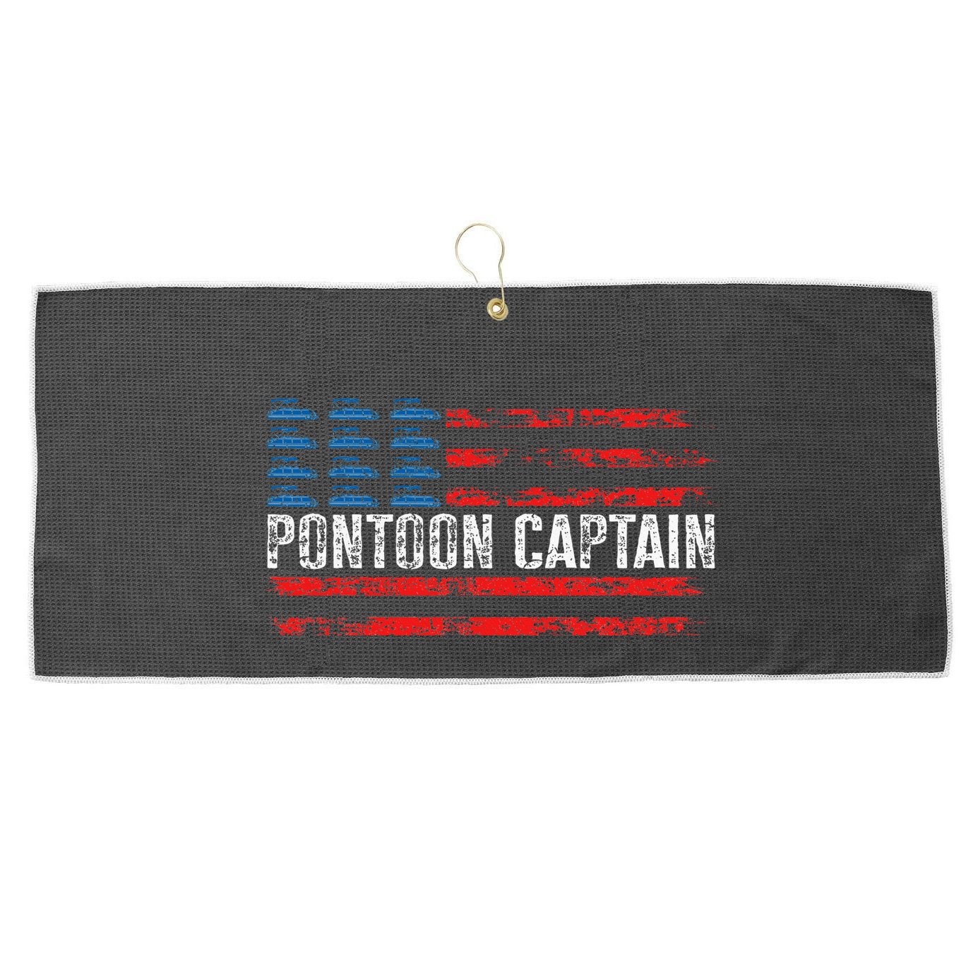 Boating Pontoon Captain Pontoon Boat Large Microfiber Waffle Golf Towel