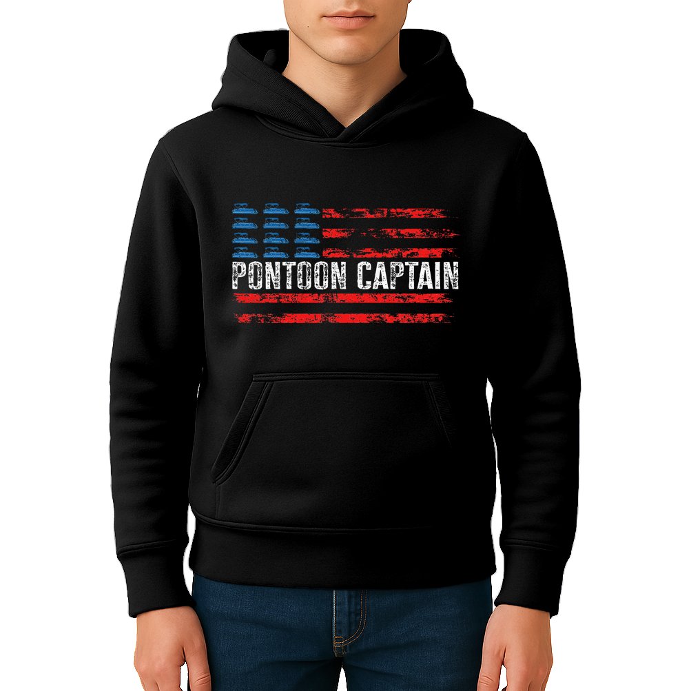 Boating Pontoon Captain Pontoon Boat Kids Hoodie