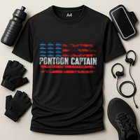 Boating Pontoon Captain 4th Of July Pontoon Boat Performance Shirt