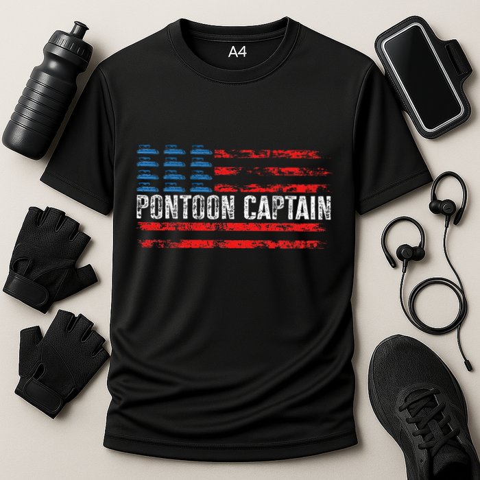 Boating Pontoon Captain 4th Of July Pontoon Boat Performance Shirt