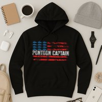 Boating Pontoon Captain 4th Of July Pontoon Boat Hoodie