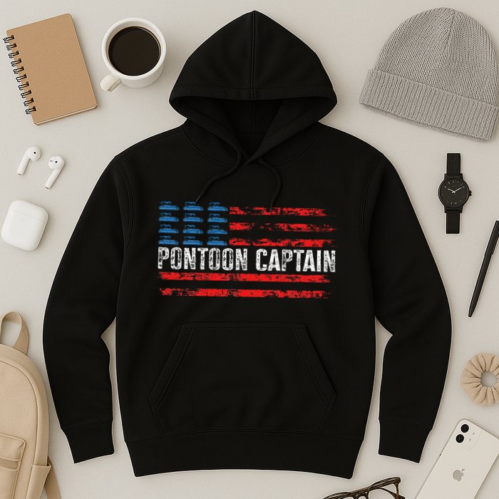 Boating Pontoon Captain 4th Of July Pontoon Boat Hoodie