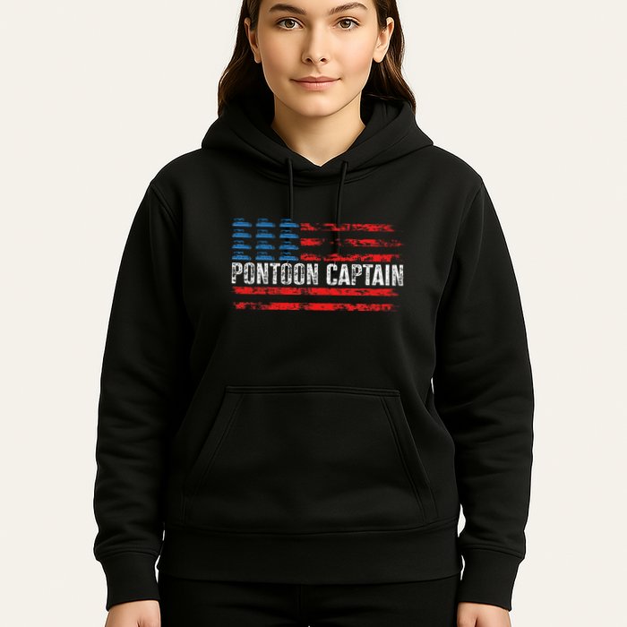 Boating Pontoon Captain 4th Of July Pontoon Boat Hoodie