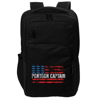 Boating Pontoon Captain 4th Of July Pontoon Boat Impact Tech Backpack