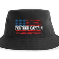 Boating Pontoon Captain 4th Of July Pontoon Boat Sustainable Bucket Hat