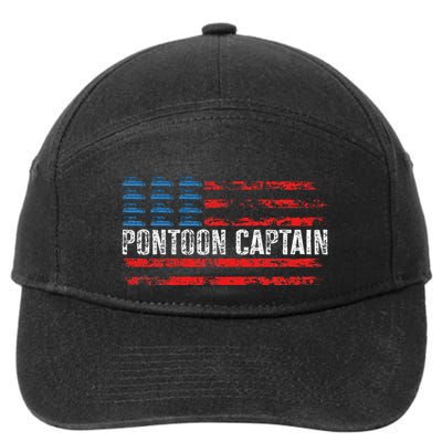 Boating Pontoon Captain 4th Of July Pontoon Boat 7-Panel Snapback Hat