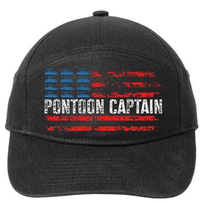 Boating Pontoon Captain 4th Of July Pontoon Boat 7-Panel Snapback Hat