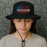 Boating Pontoon Captain 4th Of July Pontoon Boat Bucket Hat