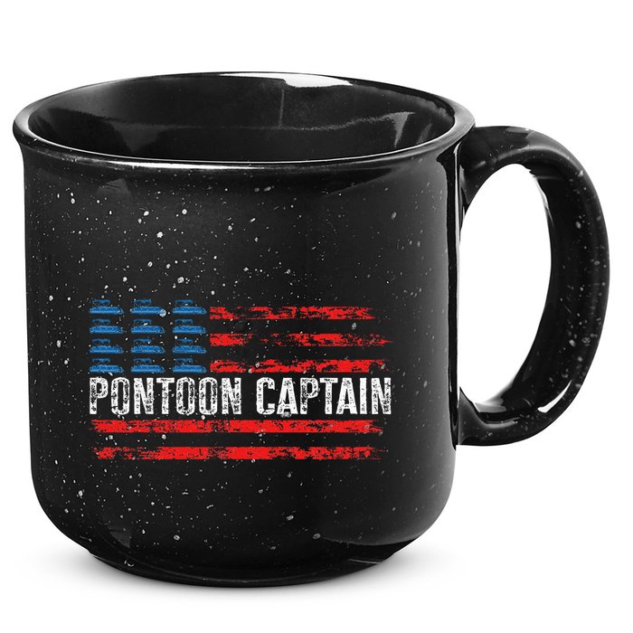 Boating Pontoon Captain 4th Of July Pontoon Boat 15oz Campfire Ceramic Mug