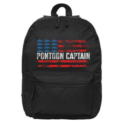 Boating Pontoon Captain 4th Of July Pontoon Boat 16 in Basic Backpack