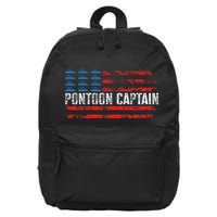 Boating Pontoon Captain 4th Of July Pontoon Boat 16 in Basic Backpack