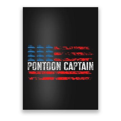 Boating Pontoon Captain 4th Of July Pontoon Boat Poster