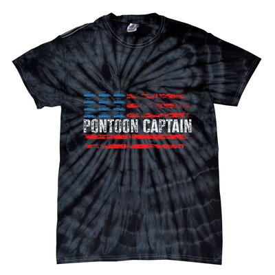 Boating Pontoon Captain 4th Of July Pontoon Boat Tie-Dye T-Shirt
