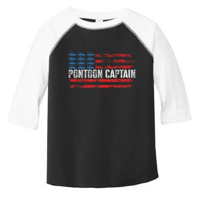 Boating Pontoon Captain 4th Of July Pontoon Boat Toddler Fine Jersey T-Shirt
