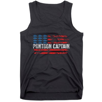 Boating Pontoon Captain 4th Of July Pontoon Boat Tank Top