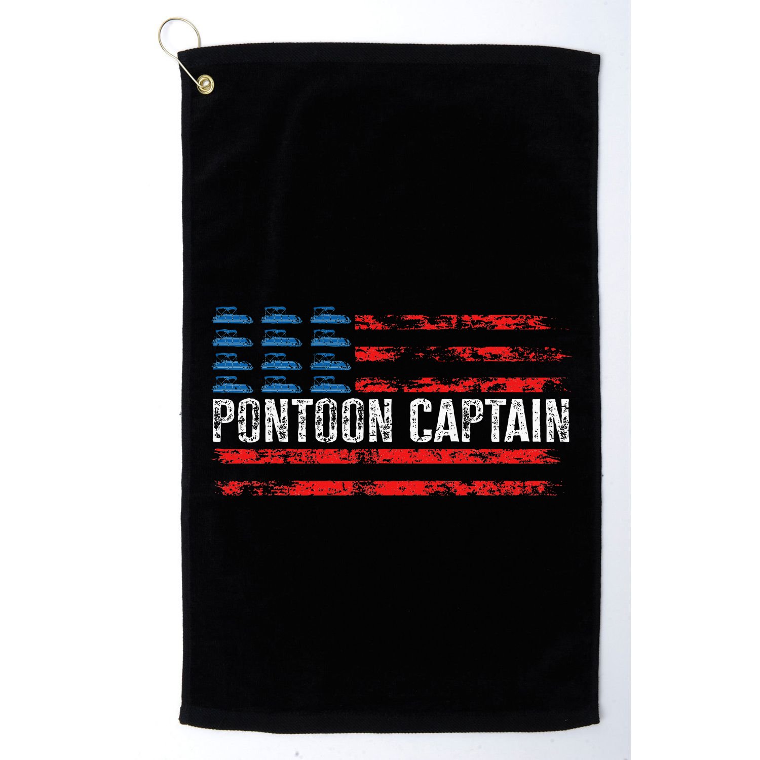 Boating Pontoon Captain 4th Of July Pontoon Boat Golf Towel
