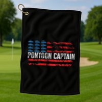 Boating Pontoon Captain 4th Of July Pontoon Boat Golf Towel