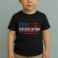 Boating Pontoon Captain 4th Of July Pontoon Boat Toddler T-Shirt