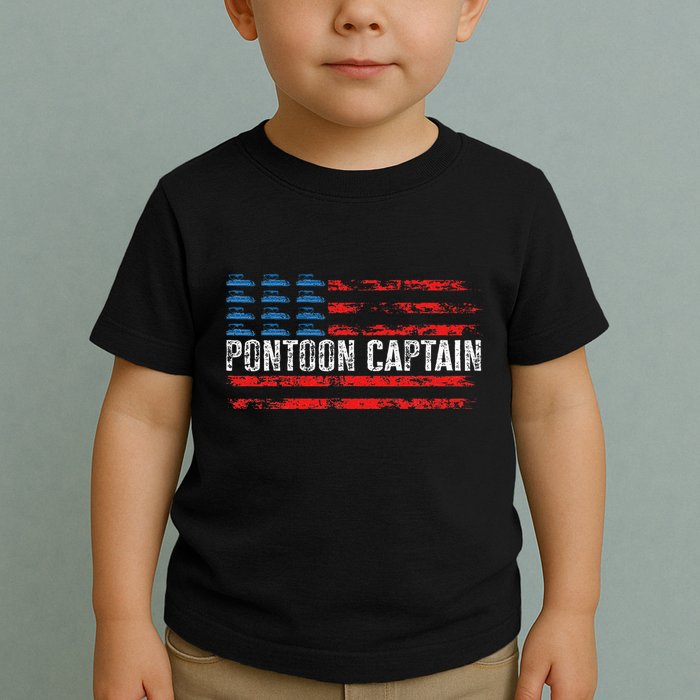 Boating Pontoon Captain 4th Of July Pontoon Boat Toddler T-Shirt