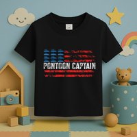 Boating Pontoon Captain 4th Of July Pontoon Boat Toddler T-Shirt
