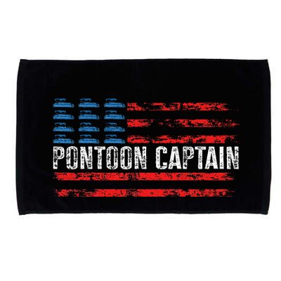 Boating Pontoon Captain 4th Of July Pontoon Boat Microfiber Hand Towel