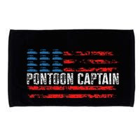 Boating Pontoon Captain 4th Of July Pontoon Boat Microfiber Hand Towel