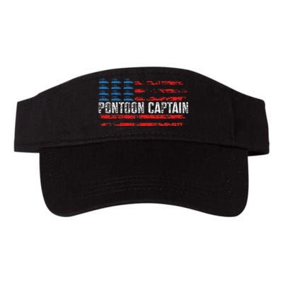 Boating Pontoon Captain 4th Of July Pontoon Boat Valucap Bio-Washed Visor